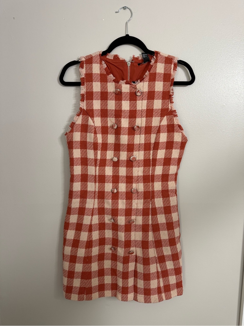 Forever 21 Rust and Cream Gingham Shift Dress